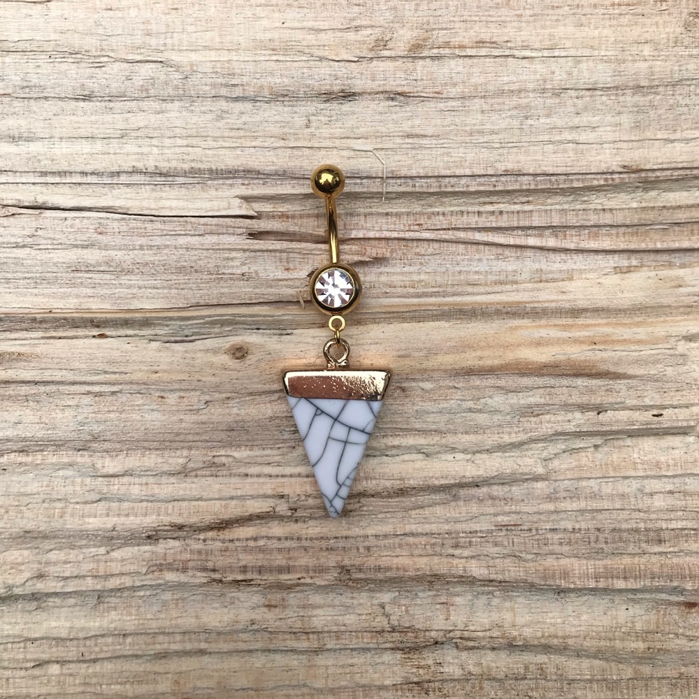 Gold Resin Stone Belly‎ Button Ring